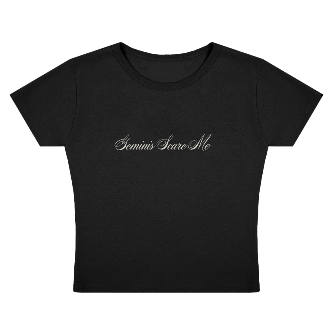 Geminis Scare Me Black Crop Top