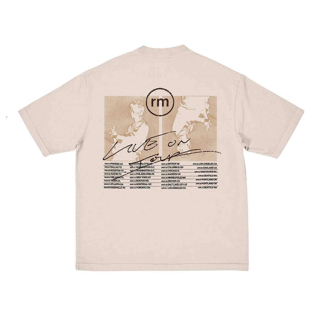 Live On Tour T-Shirt Back
