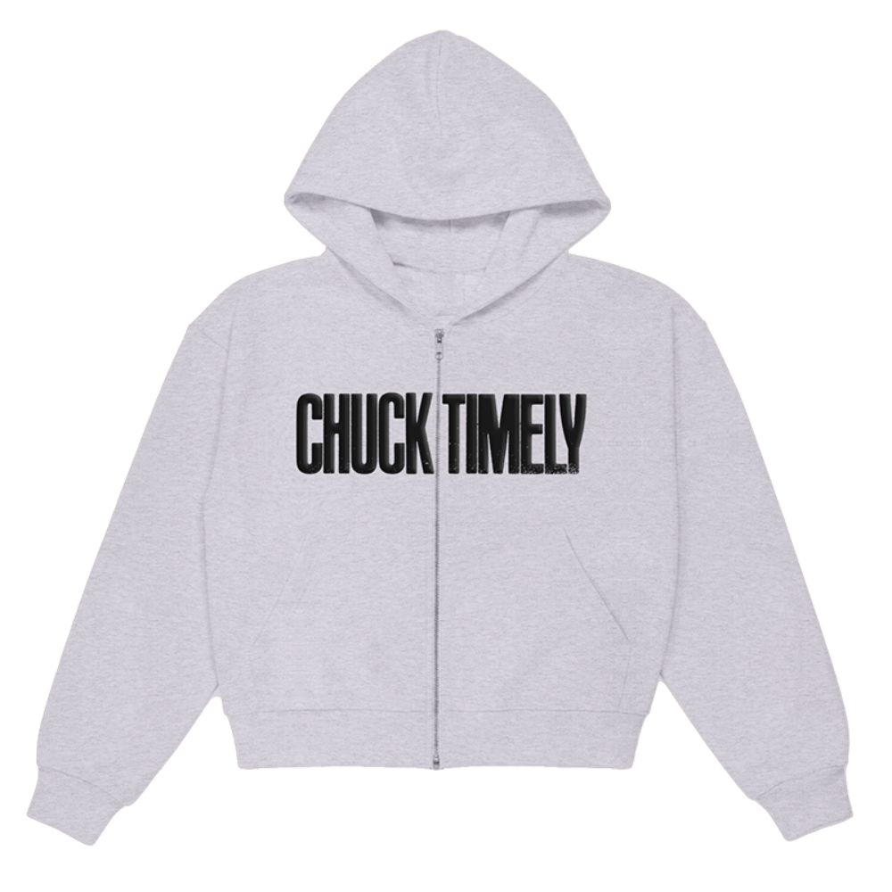 Chuck Grey Zip Up Hoodie Front 